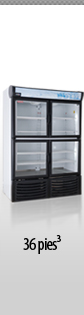 Refrigerador Exhibidor de 36 Pies Cúbicos 4 Puertas